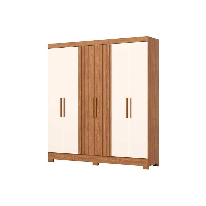 Guarda Roupa Casal 6 Portas e 3 Gavetas c/ Pés Briz B367 Nature